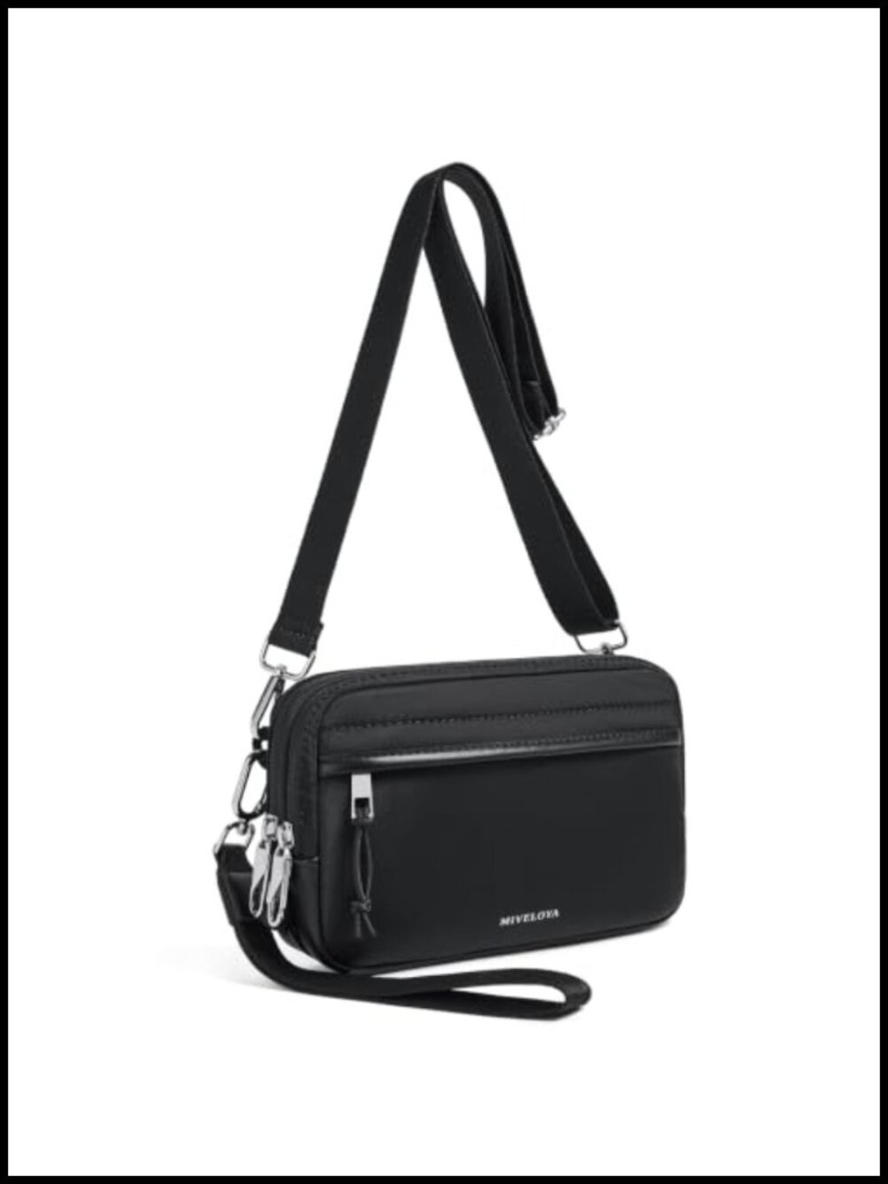 Small Crossbody Bag Wristlet Nylon Water Resistant 4-in-1 Purse